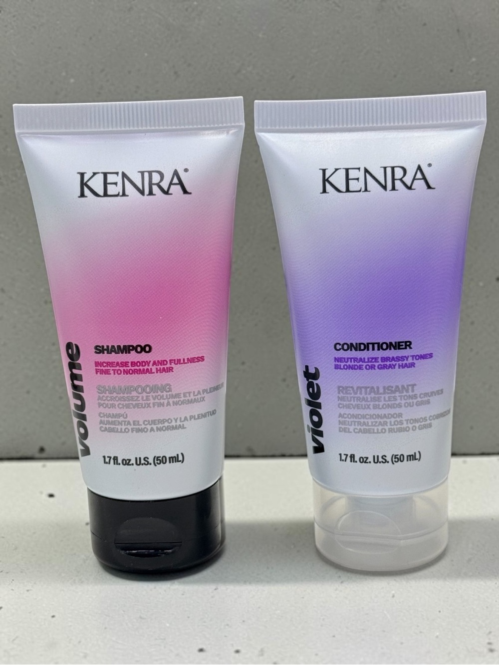 Kenra Travel Size Hair Care Duo 1.7 oz Each – Volume Shampoo &Violet Conditioner